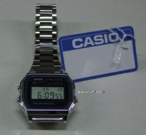 New Casio Chrono Alarm LCD Wrist Watch A158WA 1DF