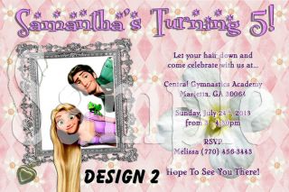 Disney Tangled Rapunzel More Designs Custom Birthday Party Photo Invitation Fast