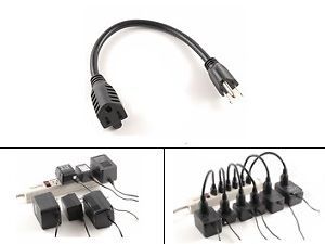 3 Pack Power Strip Liberator Extension Cord Cable Adapter Grounded 1ft Black