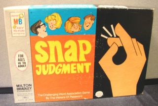 Vintage 1968 Milton Bradley Snap Judgment Game New Never Played