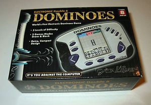 Excalibur Electronic Double 6 Dominoes Hand Held LCD Game with Box and Manual
