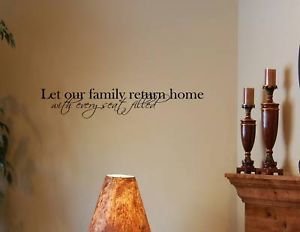Let Our Family Return Vinyl Wall Lettering Sayings Home Decor Quotes Art