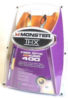 Monster Cable 400 Fiber Optic Digital Audio Cable 8 ft THX Certified Cable