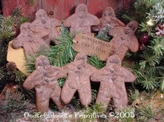 Primitive Gingerbread Man Christmas Bowl Filler Holiday Tree Ornies Pattern