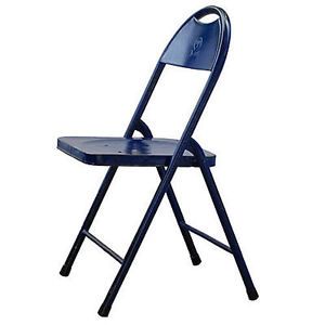 Antiqued Metal Folding Chair Blue 36120