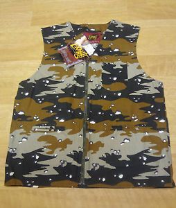 Zipper Front Cotton 3 Pocket Camo Hunting Fishing Light Weight Vest Size L