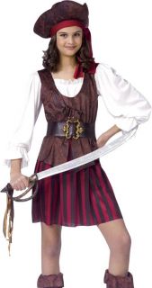 Girls Caribbean Pirate Dress Kids Halloween Costume M