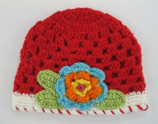 Cute Fashion Crochet Handmade Flower Knit Kufi Beanie Hat Cap Baby Girl Gift New