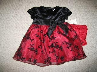 New "Burgundy Velvet Rose" Dress Girls Baby 24M Christmas Boutique Clothes Party