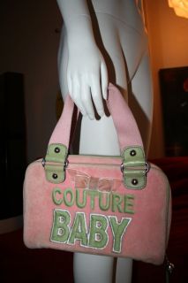 Juicy Couture Baby Pink Velour Cosmetic Makeup $205 Hand Bag
