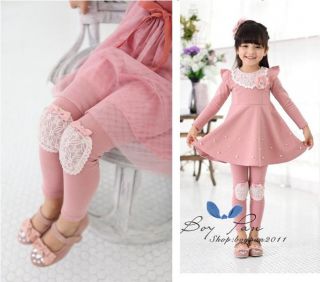 Kids Clothing Cute Girls Cotton Circular Lace Leggings Trousers Pants AGES3 8Y