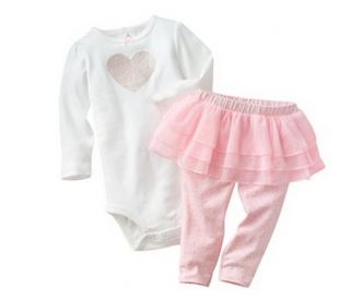 Carters Baby Girl Clothes 2 Piece Set Pink Heart Tutu 3 6 9 12 18 24 Months