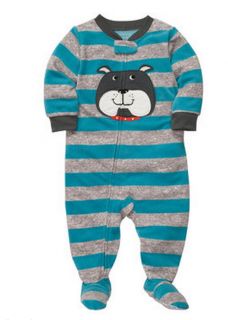 Carters Baby Boy Clothes Sleepwear Pajama Blue Gray Dog 12 18 24 Months
