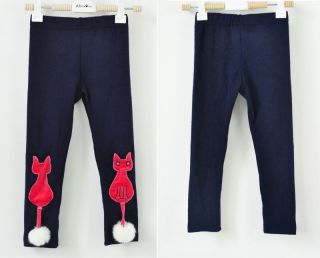 New Kids Clothing Sweet Girls Cute Soft Ball Design Cartoon Cat Leggings AGE2 7Y