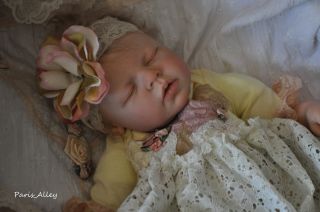 Lemon Meringue French Lace Dress Headband 4 Reborn Baby Doll