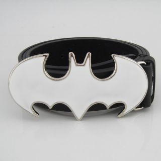 New Western Fashion Costume White Batman Superhero Men Metal Belt Buckle Leather