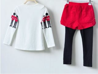 Kids Girls Clothing Cute Soldiers Tops and Shorts Leggings Outfits Sets AGES3 8Y