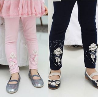 New Kids Toddlers Girls Fashion Flower Design Tights Leggings Trousers Pants