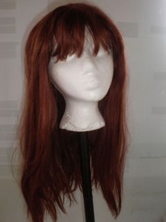 Extra Long Auburn Red Wig Novelties Collection Straight Sleek Fringe Bang