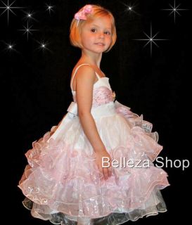 Pink Flower Girls Party Pageant Dress