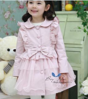 Kids Clothes Girls Fashion Long Sleeve Cake Skirt with Waistband Coats AGES2 7Y