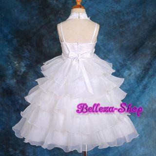 White Wedding Flower Girl Pageant Party Dress Sz 3T 4T
