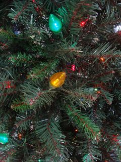7 5' Pre Lit LED Retro Pine Artificial Christmas Tree Multi C7 Mini Lights