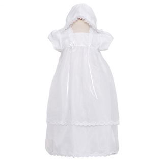 The Children's Hour Baby Girl 24M White Sheer Overlay Baptism Dress