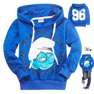 The Smurfs Coat Kids Boys Girls Long Sleeve Funny Hoodies Clothes Size 6 7 Years