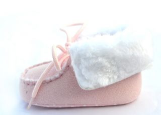 Pink Fur High Top Tennis Infant Toddler Baby Girl Shoes Booties Size 19 21 23