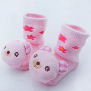 Infant Toddler Indoor Soft Anti Slip Warm Cute Animal Cartoon Baby Socks Bell