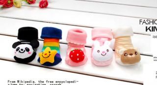New Newborn Baby Unisex Cartoon Non Slip Socks Slipper Shoes Boots