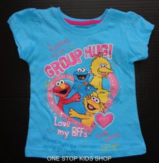 Sesame Street Toddler Girls 2T 3T 4T Tee Shirt Top Elmo Big Bird Cookie Monster
