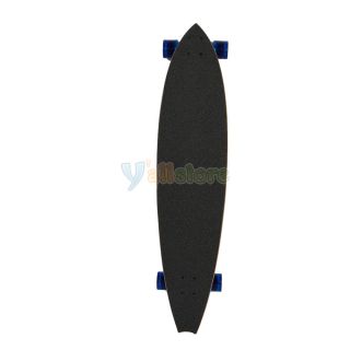 Black Fish Tail Shape Complete Longboard Skateboard with Red Wheels
