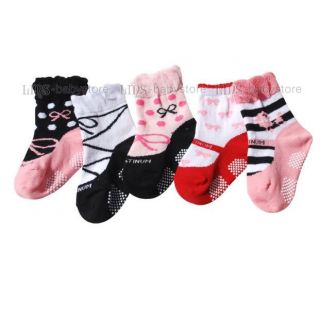5 PR New Toddler Baby Girl Ballet Shoes Socks 12M 24M S54