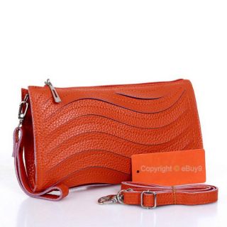 Hot Women's Girls Wave Pattern Handbags Shoulder Long Wallet Clutch Leather Bag