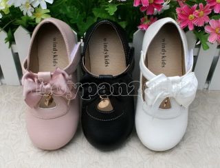 New Kids Girls Faux Leather Pink Black White Princess Shoes Sz 8 5 1US