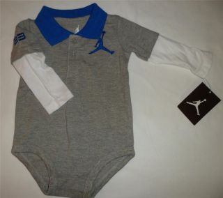 Nike Air Jordan Baby Boys Bodysuit Shirt Clothes Romper Set Sz 24M 2 2T New