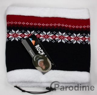Adults Womens Girls Neck Warmer Fairisle Knitted Snood Ski Scarf Hat Fleece