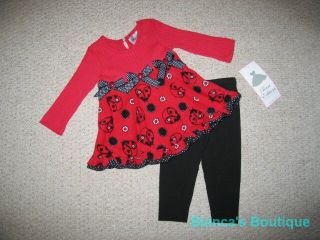 New "Elegant Ladybug" Pants Girls Winter Clothes 3T Fall Toddler Boutique
