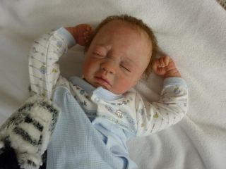 Sleeping Realistic Reborn Baby Boy Doll Chloe Sculpt by Angela Harris