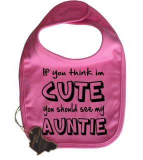 Cute Auntie Present Dribble Baby Bib Funny Boy Girl Clothes Grow Gift Cool
