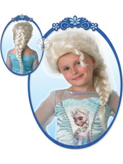 Child Disney Elsa Wig New Fancy Dress Frozen Halloween Snow Queen Kids Girls