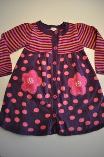 Le Top Girls Size 4T Sweater Dress Cute for Winter Polka Dot Floral Purple