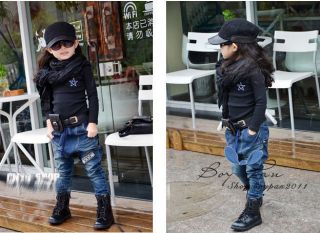 New Children Clothing Fashion Girls Haren Jean Style Trousers Pants AGES2 7Y
