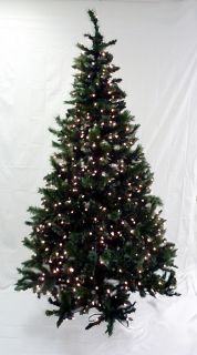 7 5' Clear Pre Lit Frosted Artificial Christmas Tree