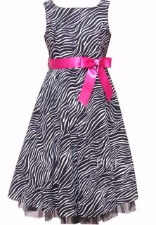 New Girls "Pink Black Paris Zebra" Size 10 Dress Clothes