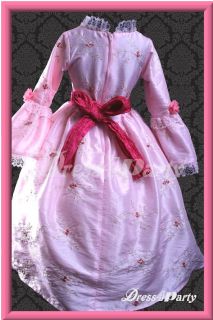 194X Pink Victorian Theme Wedding Little Flower Girl Pageant Dresses 9 10Y