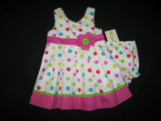 New "Bright Gumballs" Easter Dress Girls 9M Spring Summer Baby Clothes 2 PC