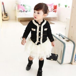 Kids 2pcs Baby Toddlers Autumn Outfits Girl Top Coat Tutu Skirt Dress Sz 4T